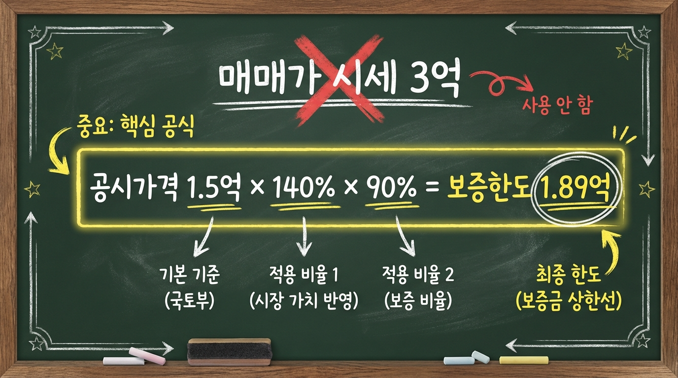 빌라 오피스텔 공시가격 140퍼센트 HUG 전세보증보험 한도 계산
